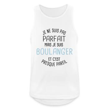 Pas parfait mais boulanger - Débardeur respirant Homme - blanc - Devant - Nick (188cm)