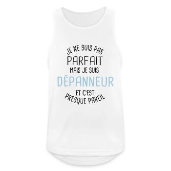Pas parfait mais dépanneur - Débardeur respirant Homme - blanc - Devant - Nick (188cm)
