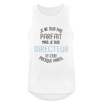 Pas parfait mais directeur - Débardeur respirant Homme - blanc - Devant - Nick (188cm)