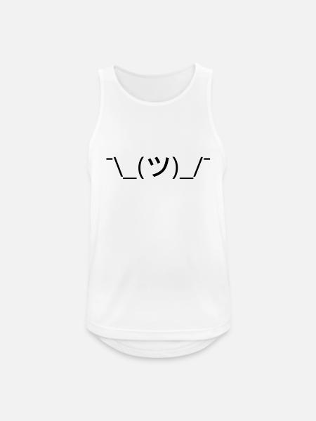 Shrug Emoticon ¯\_(ツ)_/¯ Japanese Kaomoji - Men's Breathable Tank Top - white