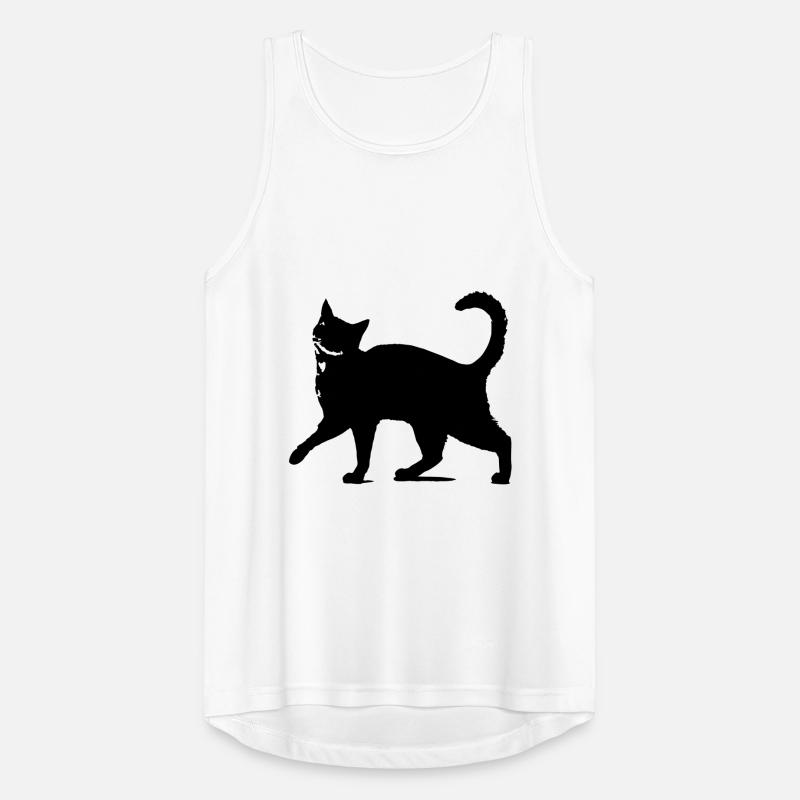 Silhouette de chat noir // silhouette de chat noir! Débardeur respirant Homme