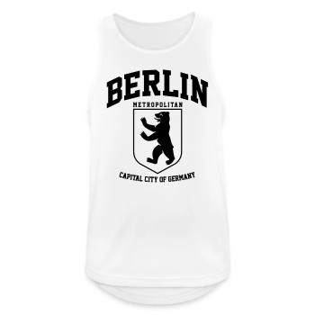 BERLIN COLLEGE DESIGN - Männer Tank Top atmungsaktiv - Weiß - Vorne - Nick (188cm)