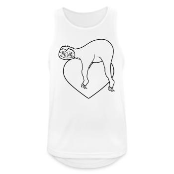 herz liebe faultier entspannen muede chillen haeng - Männer Tank Top atmungsaktiv - Weiß - Vorne - Nick (188cm)