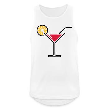 Cocktail / Cocktailglas / Martini + (Rot) - Männer Tank Top atmungsaktiv - Weiß - Vorne - Nick (188cm)