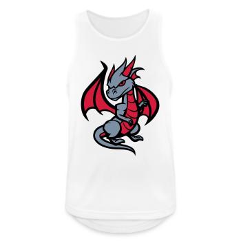 drache comic - Männer Tank Top atmungsaktiv - Weiß - Vorne - Nick (188cm)