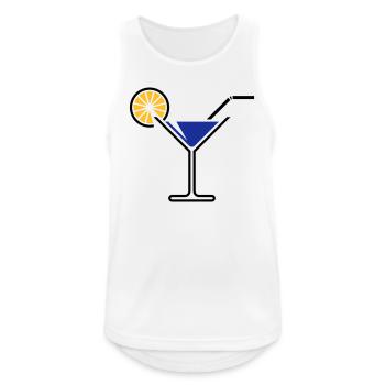 Cocktail / Cocktailglas / Martini + (Blau) - Männer Tank Top atmungsaktiv - Weiß - Vorne - Nick (188cm)