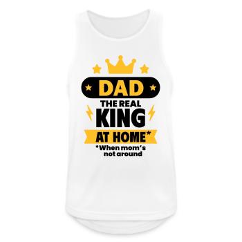 Papa, der wahre König zu Hause - Männer Tank Top atmungsaktiv - Weiß - Vorne - Nick (188cm)