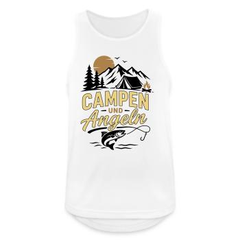 Camping und Angeln Abenteuer - Männer Tank Top atmungsaktiv - Weiß - Vorne - Nick (188cm)