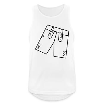 Lederhose - Männer Tank Top atmungsaktiv - Weiß - Vorne - Nick (188cm)
