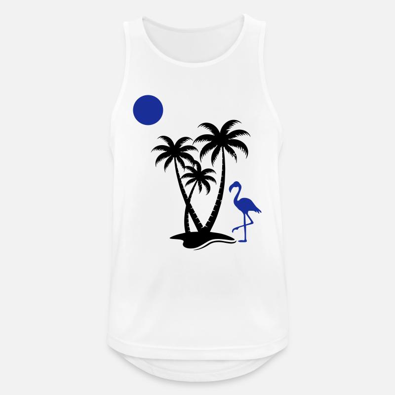 Flamingo Palm Trees - Men's Breathable Tank Top - white