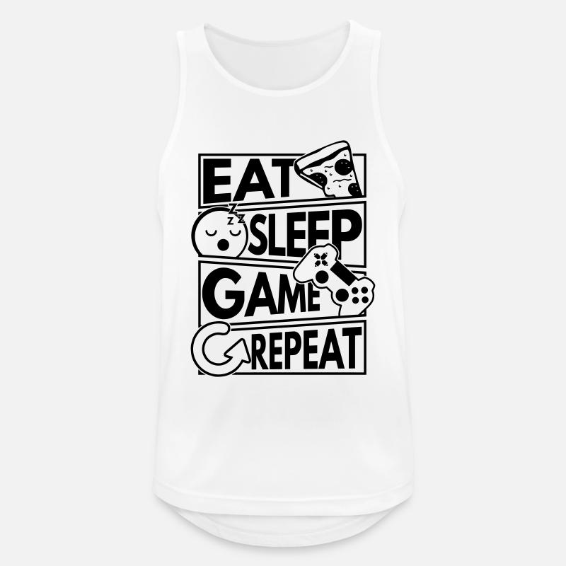 Eat sleep game repeat - Men's Breathable Tank Top - white