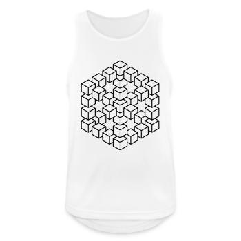 unmögliche Figur Escher Würfel Geometrie Phantasie - Männer Tank Top atmungsaktiv - Weiß - Vorne - Nick (188cm)