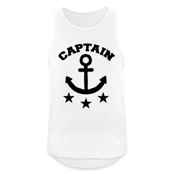 Captain - Männer Tank Top atmungsaktiv - Weiß - Vorne - Nick (188cm)