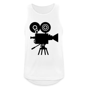 Kamera - Männer Tank Top atmungsaktiv - Weiß - Vorne - Nick (188cm)