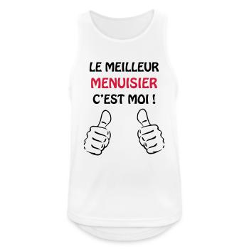 Menuisier / Menuiserie / Bois / Charpentier - Men's Breathable Tank Top - white - Front - Nick (188cm)