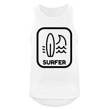 Surfen / Surfer / Surf / Surfing / Strand - Männer Tank Top atmungsaktiv - Weiß - Vorne - Nick (188cm)