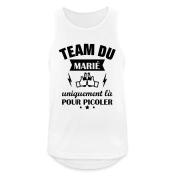 Team du marié,EVG,enterrement vie garçon - Débardeur respirant Homme - blanc - Devant - Nick (188cm)