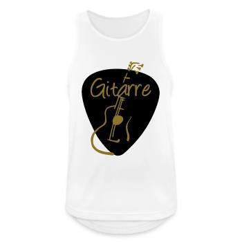 Plektrum Gitarrist Gitarre 2 - Männer Tank Top atmungsaktiv - Weiß - Vorne - Nick (188cm)