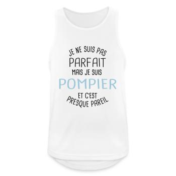 Pas parfait mais pompier - Débardeur respirant Homme - blanc - Devant - Nick (188cm)