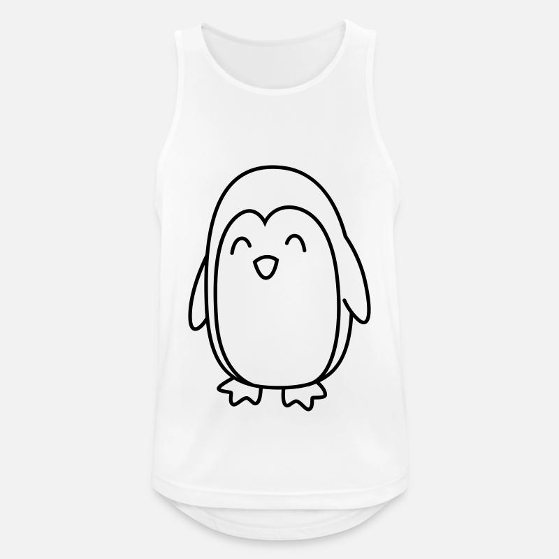 Pinguin Comic Tier - Männer Tank Top atmungsaktiv - Weiß