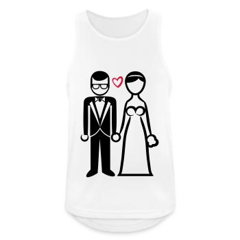 Couple de mariage mariée marié jeunes mariés - Débardeur respirant Homme - blanc - Devant - Nick (188cm)