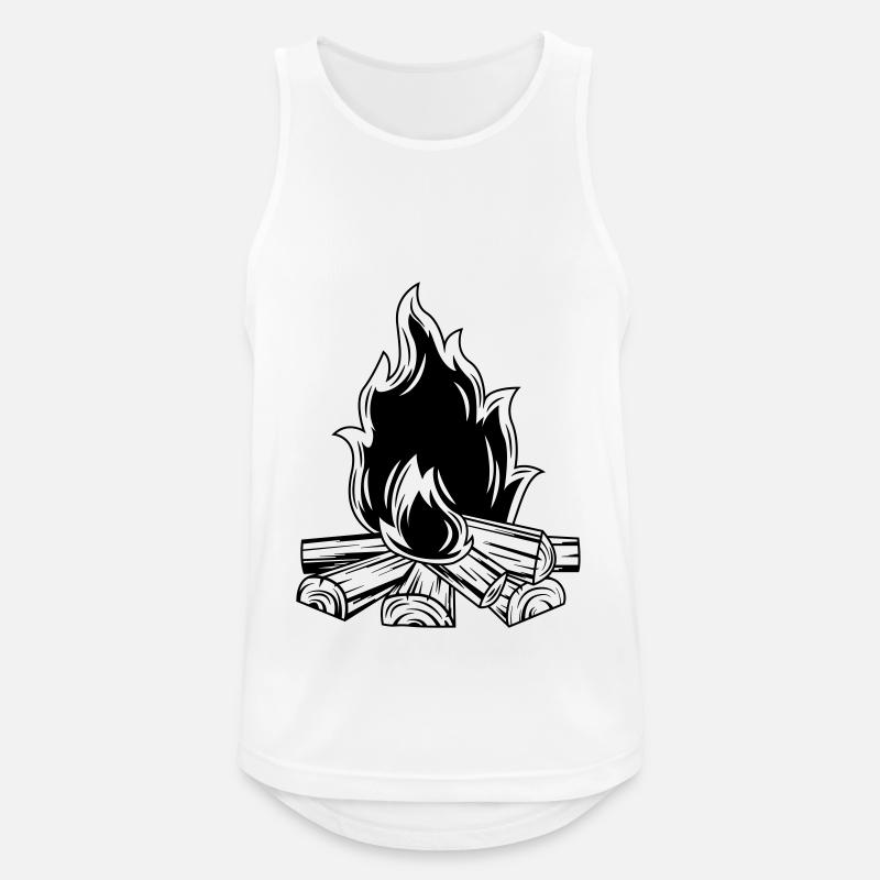 campfire flame icon - Men's Breathable Tank Top - white