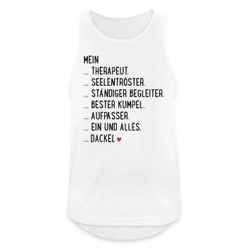 Dackel - Männer Tank Top atmungsaktiv - Weiß - Vorne - Nick (188cm)