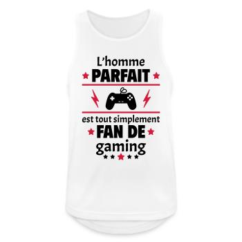 Homme parfait est fan de gaming, cadeau de noël - Débardeur respirant Homme - blanc - Devant - Nick (188cm)