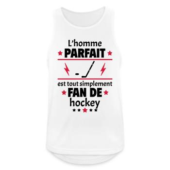 Homme parfait est fan de hockey, cadeau de noël - Débardeur respirant Homme - blanc - Devant - Nick (188cm)