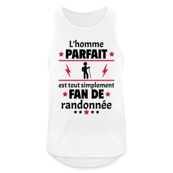 Homme parfait est fan de randonnée, cadeau de noël - Débardeur respirant Homme - blanc - Devant - Nick (188cm)