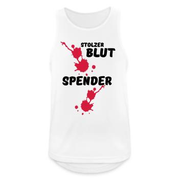 Stolzer Blutspender Blut Spende Geschenk Medizin - Männer Tank Top atmungsaktiv - Weiß - Vorne - Nick (188cm)