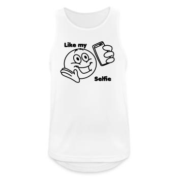 Stick Head macht ein Foto von sich Selfie - Männer Tank Top atmungsaktiv - Weiß - Vorne - Nick (188cm)