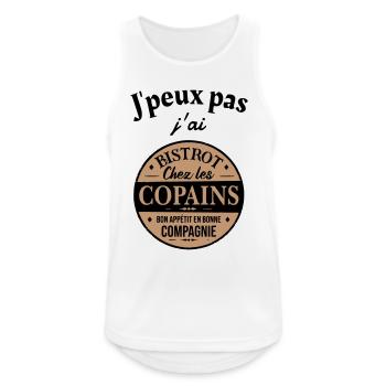 Ich kann nicht Bistrot - Männer Tank Top atmungsaktiv - Weiß - Vorne - Nick (188cm)