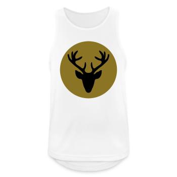 Traditional Christmas motive HIrschkopf / Dirndl - Men's Breathable Tank Top - white - Front - Nick (188cm)
