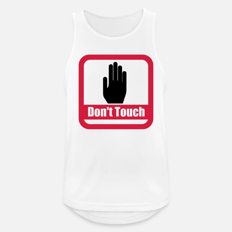 sign dont touch - Männer Tank Top atmungsaktiv - Weiß