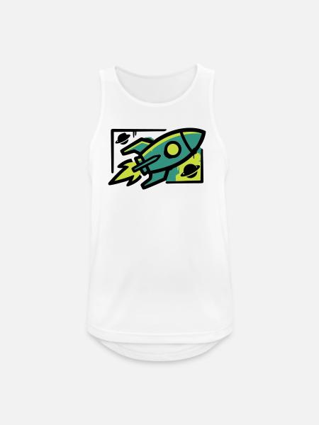 Rocket Graffiti Graphic - Men's Breathable Tank Top - white