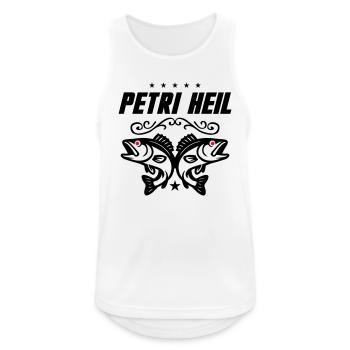 Petri Heil Fischen - Männer Tank Top atmungsaktiv - Weiß - Vorne - Nick (188cm)