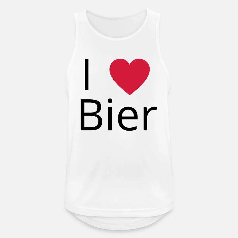 Ich liebe Bier Gechenkidee - Männer Tank Top atmungsaktiv - Weiß