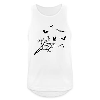 Fledermäuse und Baum, Fledermaus - Männer Tank Top atmungsaktiv - Weiß - Vorne - Nick (188cm)