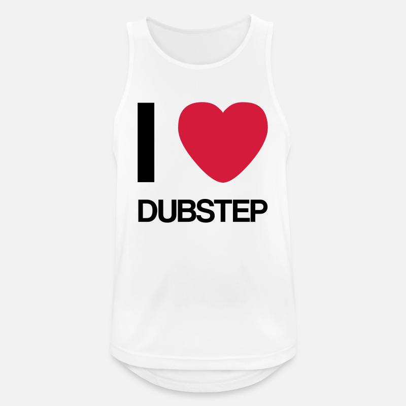 I LOVE DUBSTEP- Geschenk Idee - Männer Tank Top atmungsaktiv - Weiß