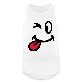 smiley clin oeil 3105 - Débardeur respirant Homme - blanc - Devant - Nick (188cm)