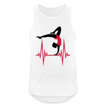 yoga pouls fréquence cardiaque femme gymnastique sport - Débardeur respirant Homme - blanc - Devant - Nick (188cm)