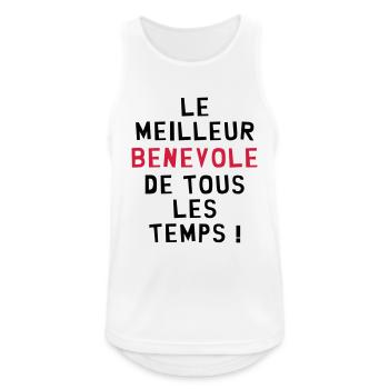 Bénévolat / Bénévole / Solidaire / Humanitaire - Débardeur respirant Homme - blanc - Devant - Nick (188cm)