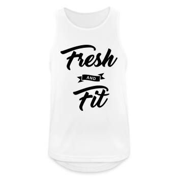 Fres and Fit T-Shirt - Männer Tank Top atmungsaktiv - Weiß - Vorne - Nick (188cm)