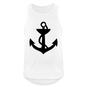 anker - Männer Tank Top atmungsaktiv - Weiß - Vorne - Nick (188cm)