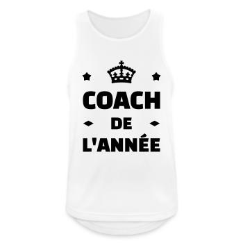 Coach / Coaching / Trainer / Sport - Männer Tank Top atmungsaktiv - Weiß - Vorne - Nick (188cm)
