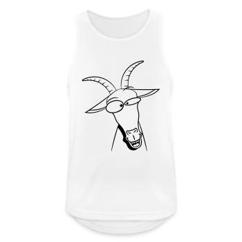 Ziege verrückt doof - Männer Tank Top atmungsaktiv - Weiß - Vorne - Nick (188cm)