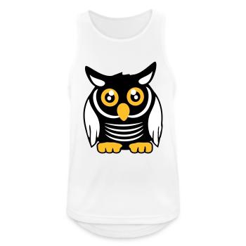 Eule Vogel Uhu Nachtvogel Schleiereule Kauz Comic - Männer Tank Top atmungsaktiv - Weiß - Vorne - Nick (188cm)