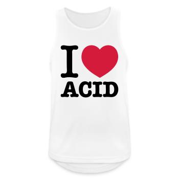 I love acide - Débardeur respirant Homme - blanc - Devant - Nick (188cm)