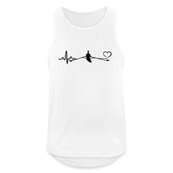 Herzschlag Rowing Motiv mit Ruderboot Einer - Männer Tank Top atmungsaktiv - Weiß - Vorne - Nick (188cm)